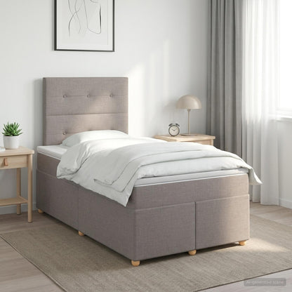 Letto box spring con materasso Tortora 120 x 190 cm Tessuto | homemem39