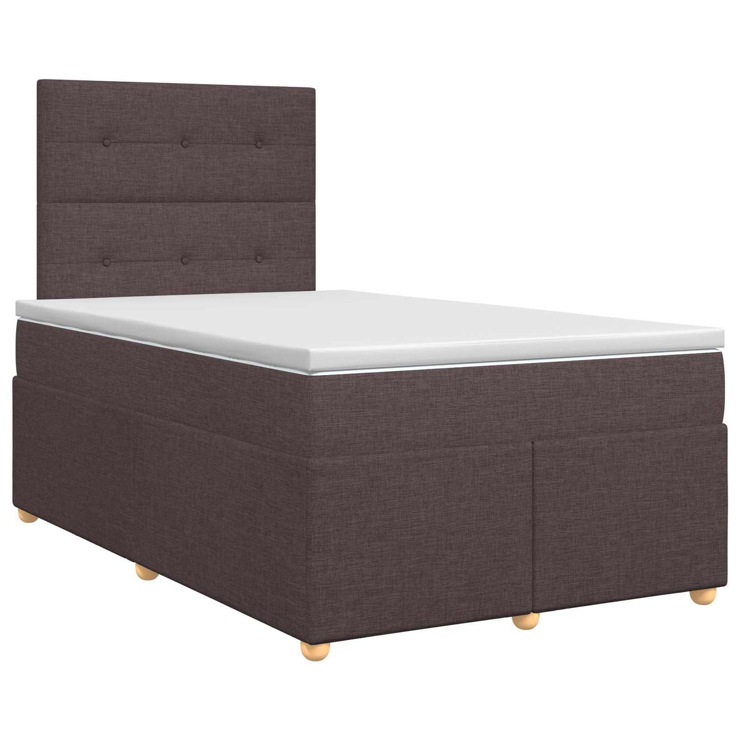 Letto box spring con materasso Marrone Scuro 120 x 200 cm