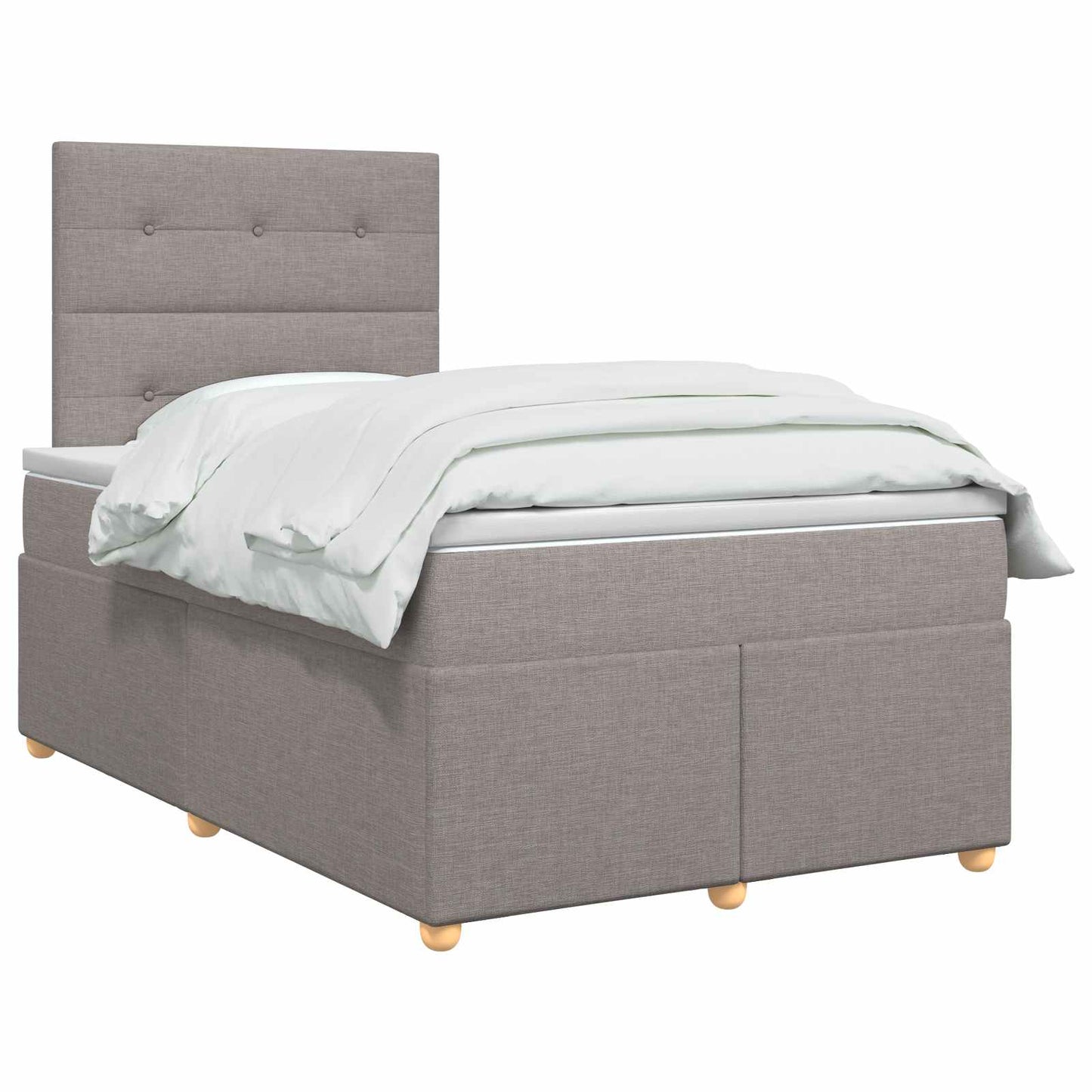 Letto box spring con materasso Tortora 120 x 200 cm Tessuto | homemem39