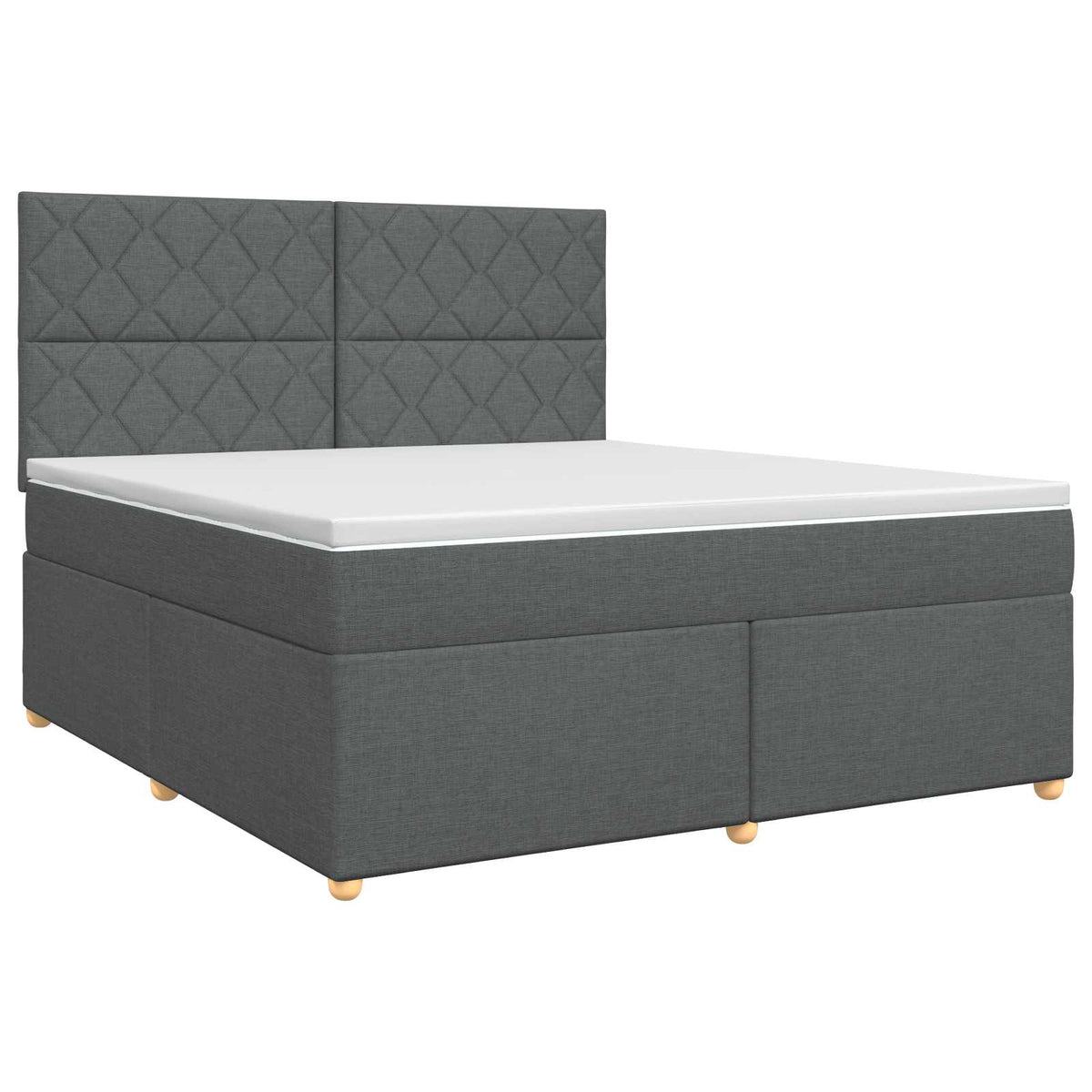Letto box spring con materasso Grigio Scuro 140 x 200 cm