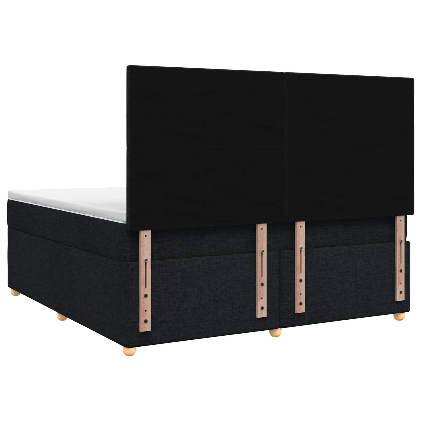 Letto box spring con materasso Nero 140 x 200 cm Tessuto | homemem39