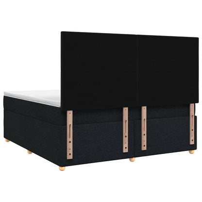 Letto box spring con materasso Nero 140 x 200 cm Tessuto | homemem39