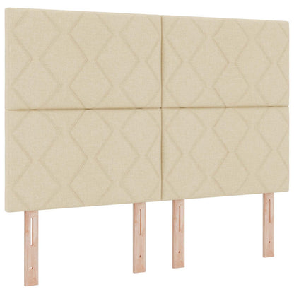Letto box spring con materasso Crema 160 x 200 cm Tessuto