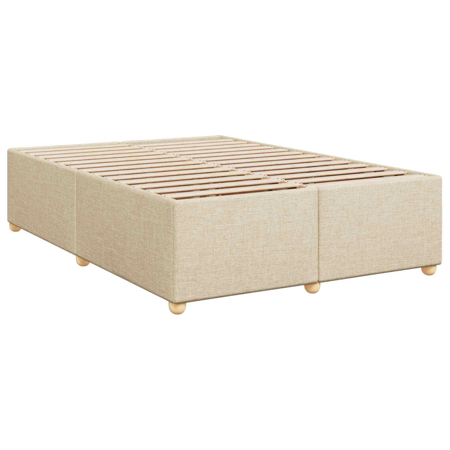 Letto box spring con materasso Crema 160 x 200 cm Tessuto