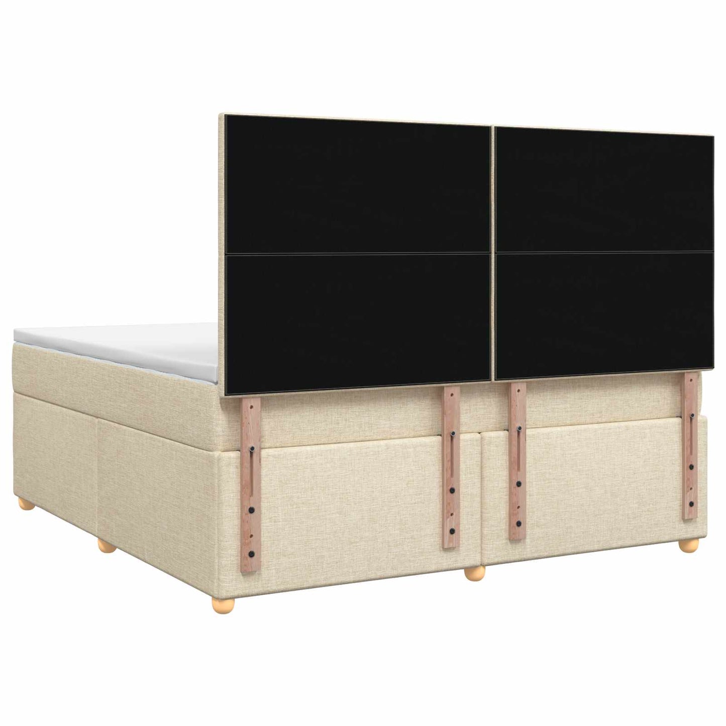 Letto box spring con materasso Crema 160 x 200 cm Tessuto