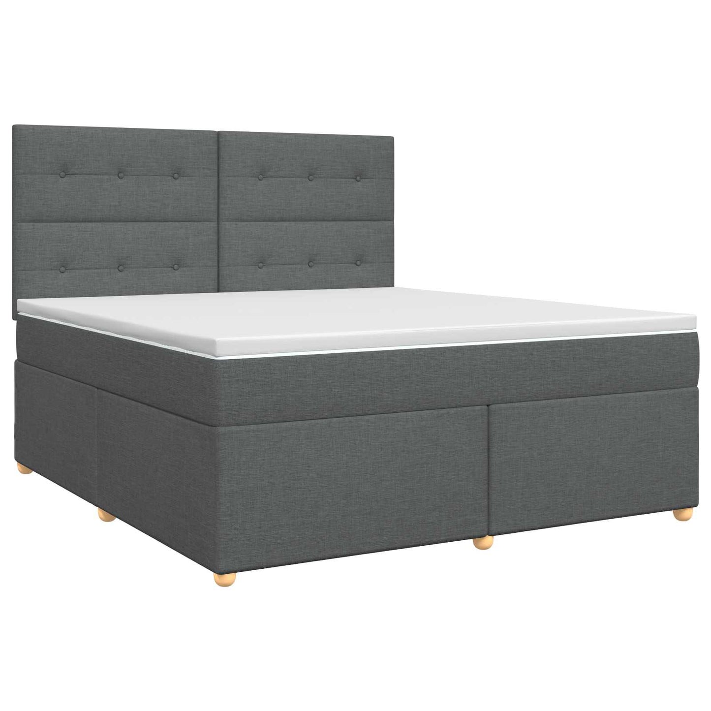 Letto box spring con materasso Grigio Scuro 180 x 200 cm