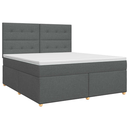 Letto box spring con materasso Grigio Scuro 180 x 200 cm