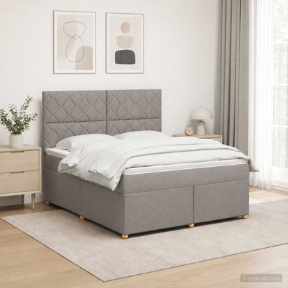 Letto box spring con materasso Tortora 140 x 200 cm Tessuto