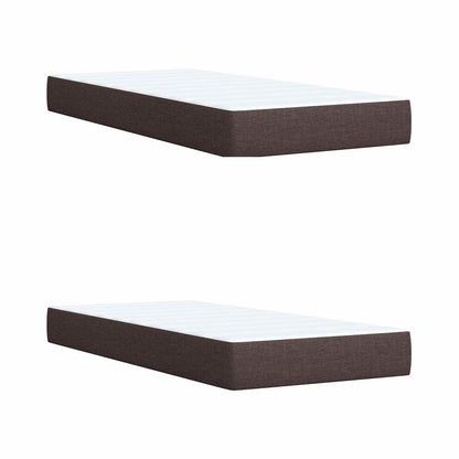 Letto box spring con materasso Marrone Scuro 200 x 200 cm