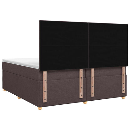 Letto box spring con materasso Marrone Scuro 200 x 200 cm