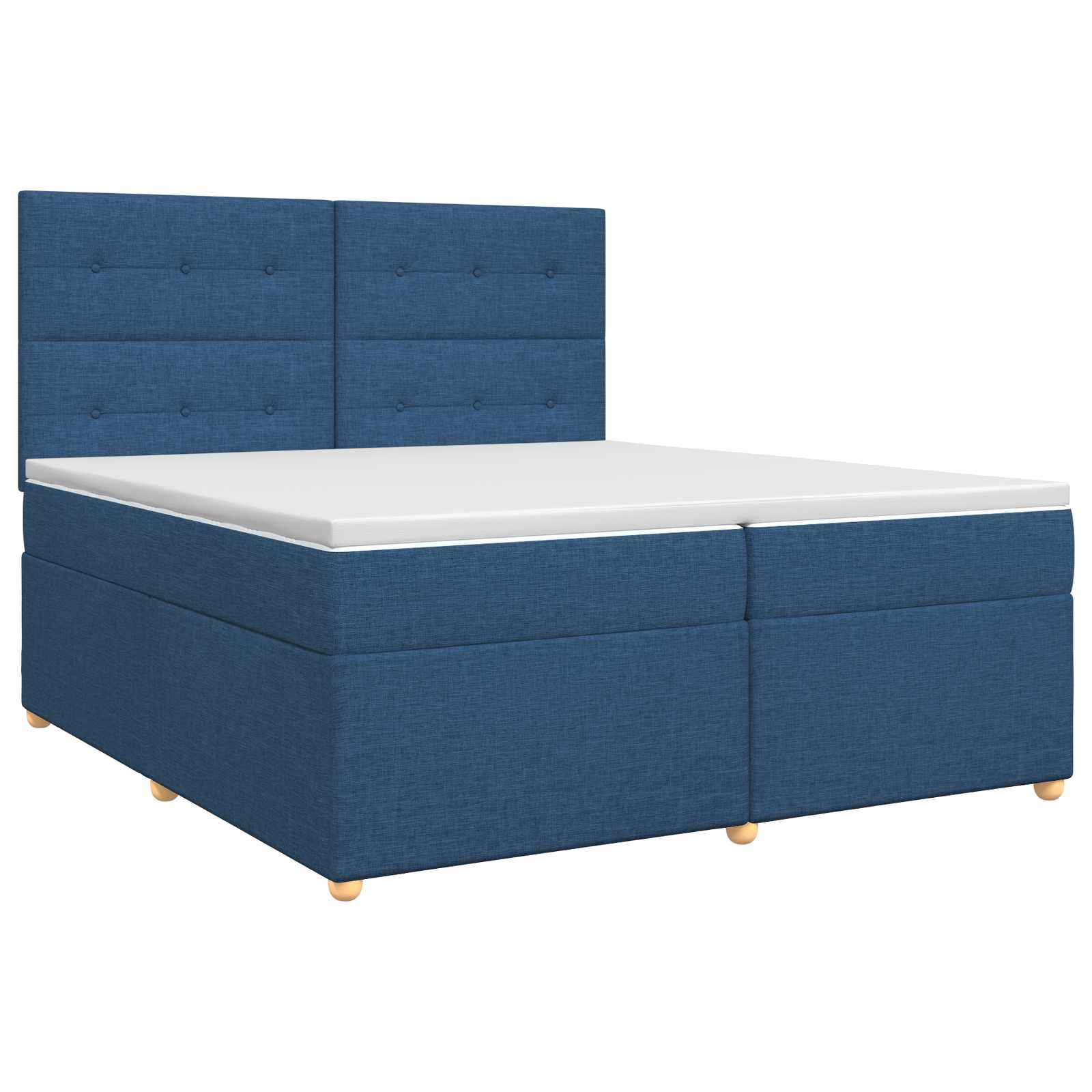 Letto box spring con materasso Blu 200 x 200 cm Tessuto | homemem39