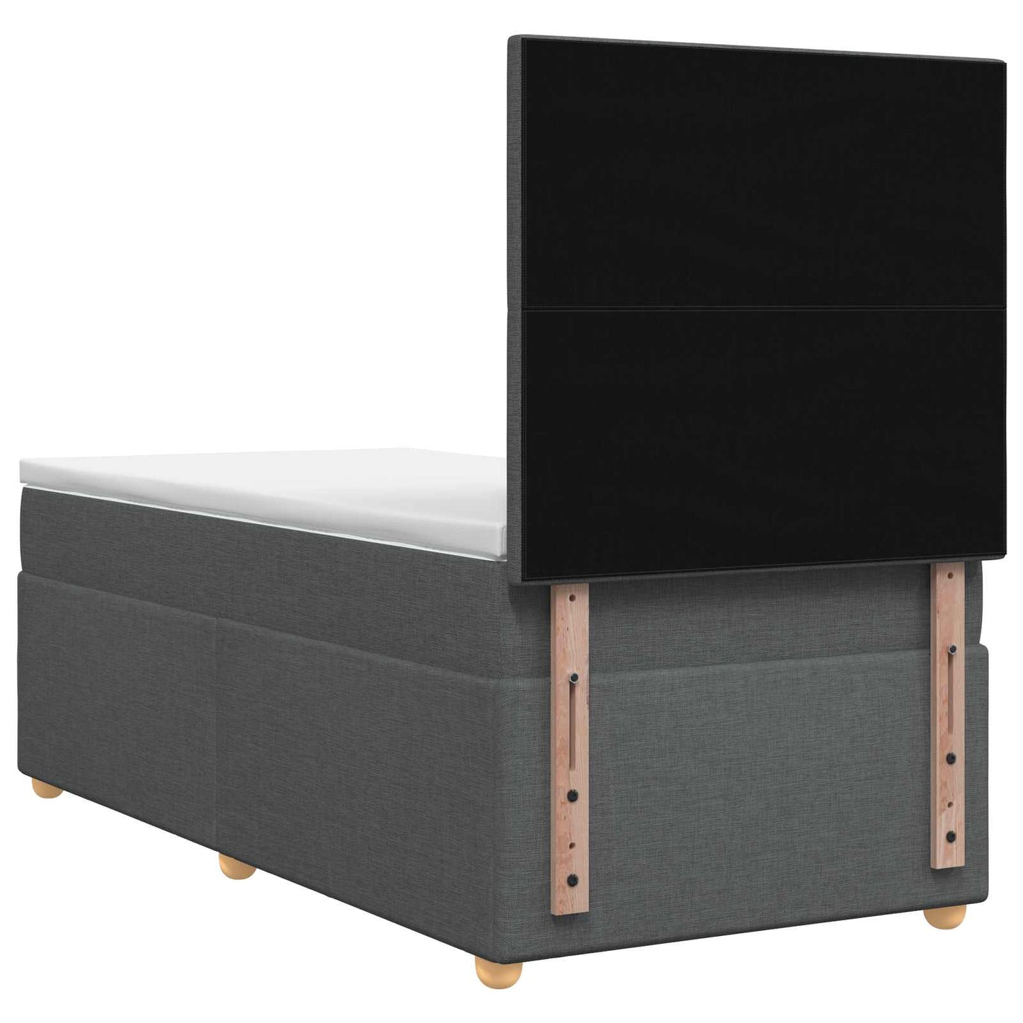 Letto box spring con materasso Grigio Scuro Singolo Tessuto