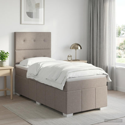 Letto box spring con materasso Tortora 100 x 200 cm Tessuto