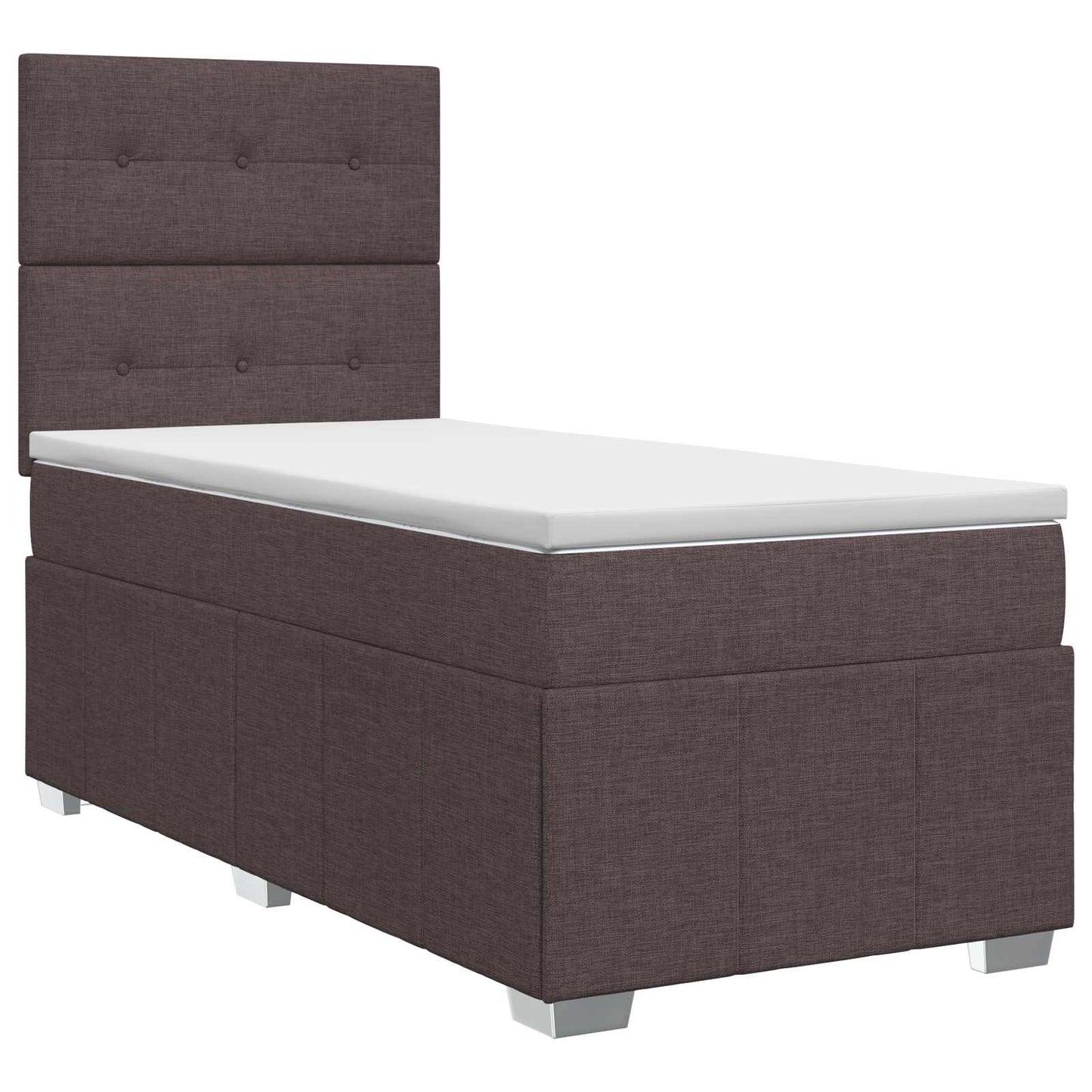 Letto box spring con materasso Marrone Scuro 100 x 200 cm
