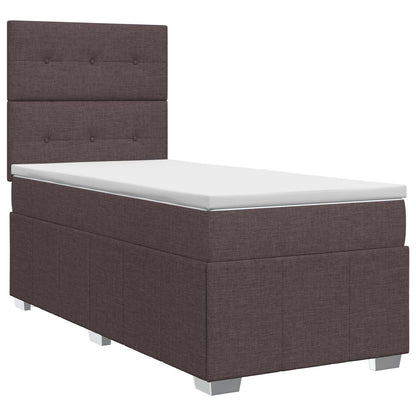 Letto box spring con materasso Marrone Scuro 100 x 200 cm