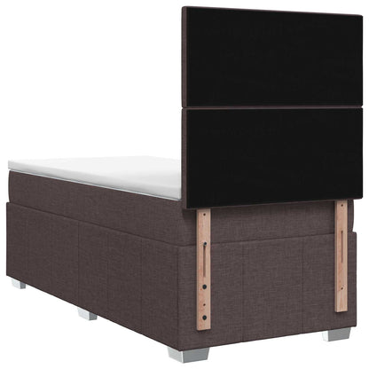 Letto box spring con materasso Marrone Scuro 100 x 200 cm