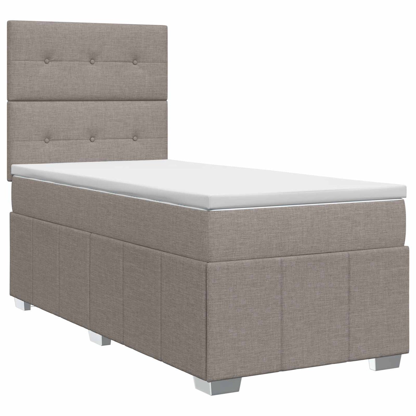 Letto box spring con materasso Tortora 100 x 200 cm Tessuto