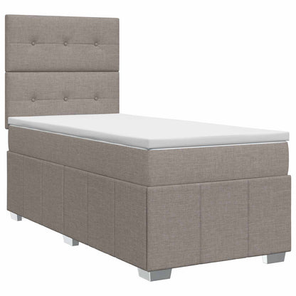 Letto box spring con materasso Tortora 100 x 200 cm Tessuto