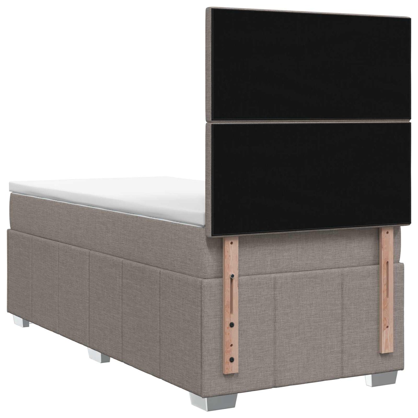 Letto box spring con materasso Tortora 100 x 200 cm Tessuto | homemem39