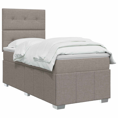 Letto box spring con materasso Tortora 100 x 200 cm Tessuto