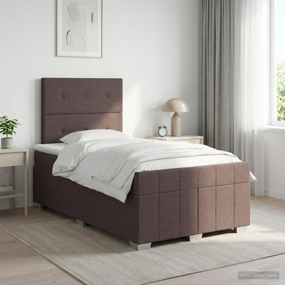 Letto box spring con materasso Marrone Scuro 120 x 190 cm