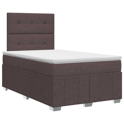 Letto box spring con materasso Marrone Scuro 120 x 190 cm