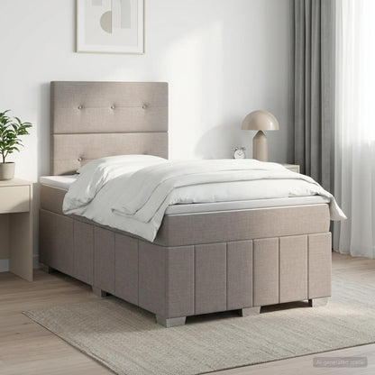 Letto box spring con materasso Tortora 120 x 200 cm Tessuto