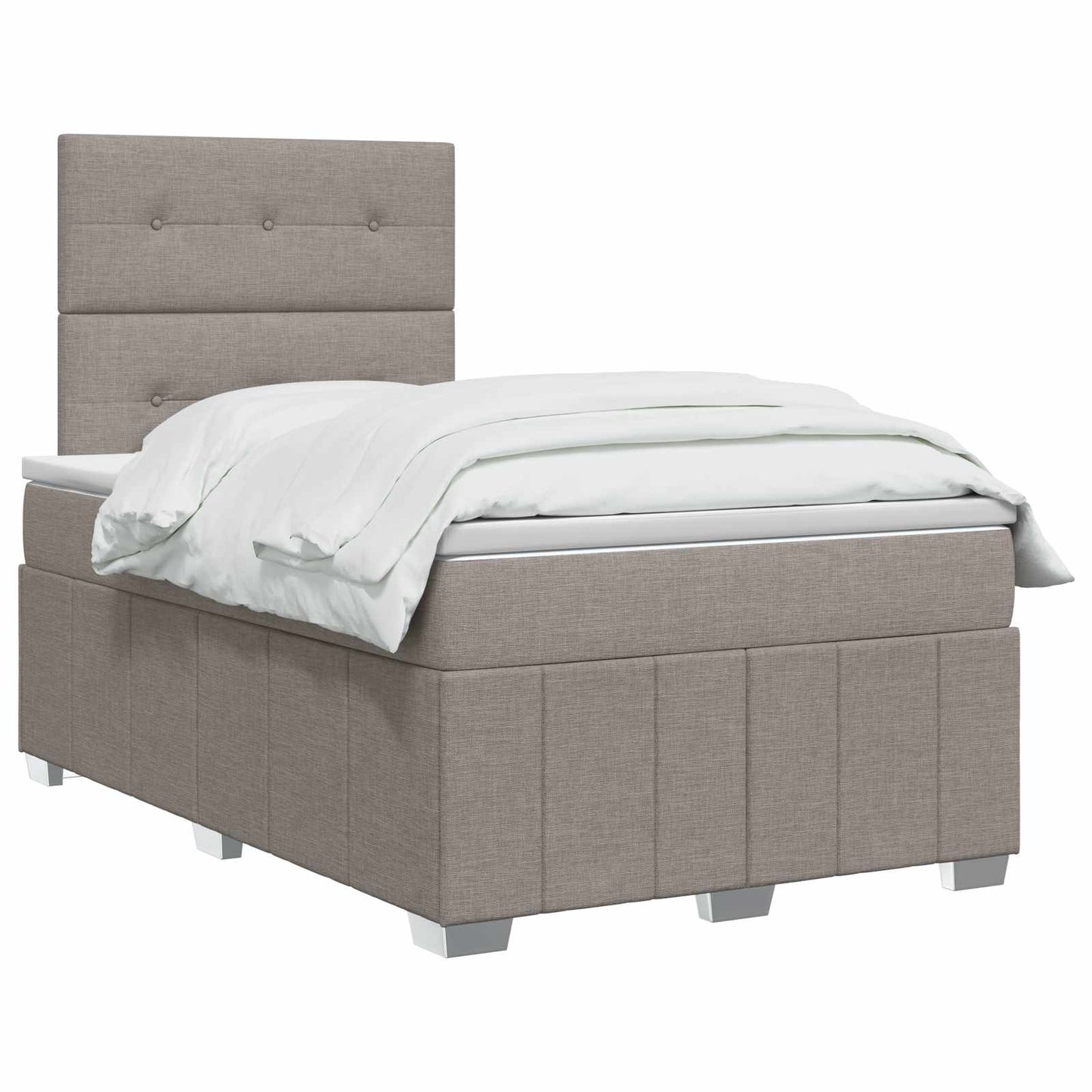 Letto box spring con materasso Tortora 120 x 190 cm Tessuto | homemem39