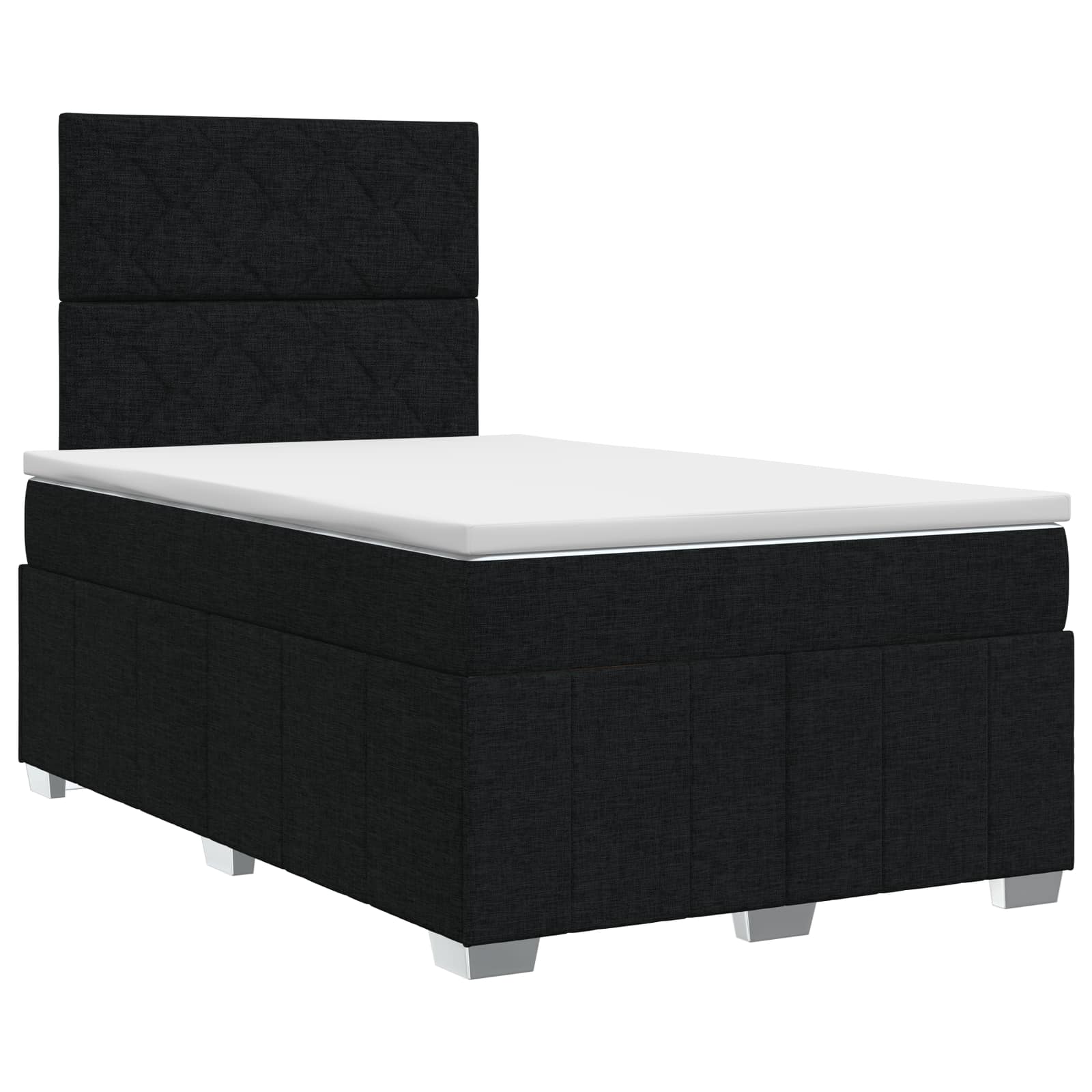 Letto box spring con materasso Nero 120 x 200 cm Tessuto | homemem39