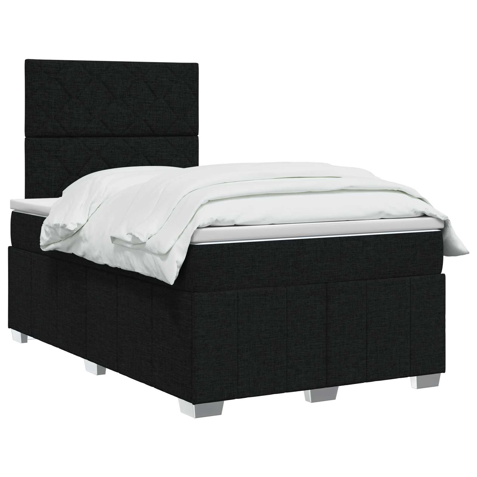 Letto box spring con materasso Nero 120 x 200 cm Tessuto | homemem39