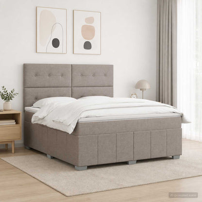 Letto box spring con materasso Tortora 180 x 200 cm Tessuto