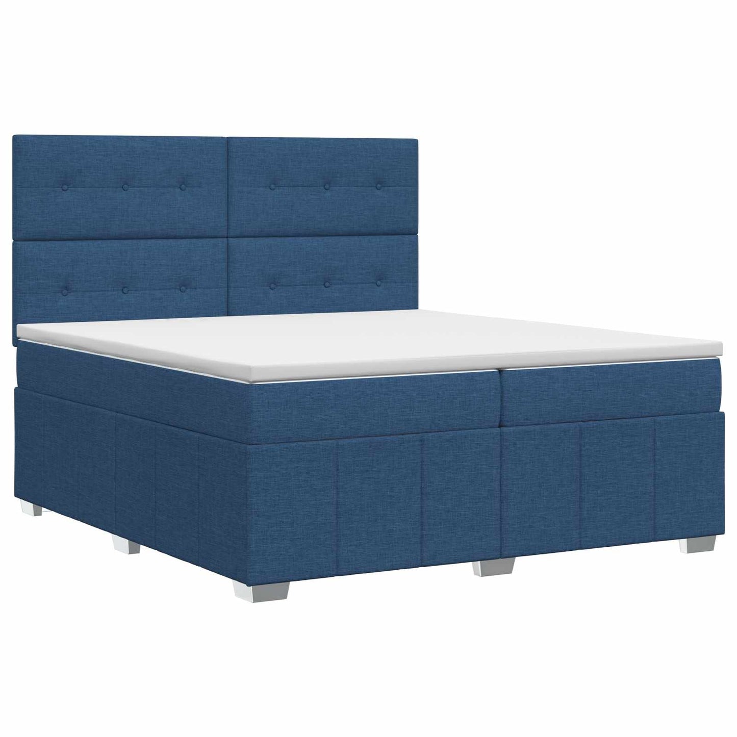 Letto box spring con materasso Blu 200 x 200 cm Tessuto | homemem39