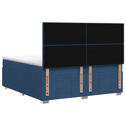 Letto box spring con materasso Blu 200 x 200 cm Tessuto | homemem39