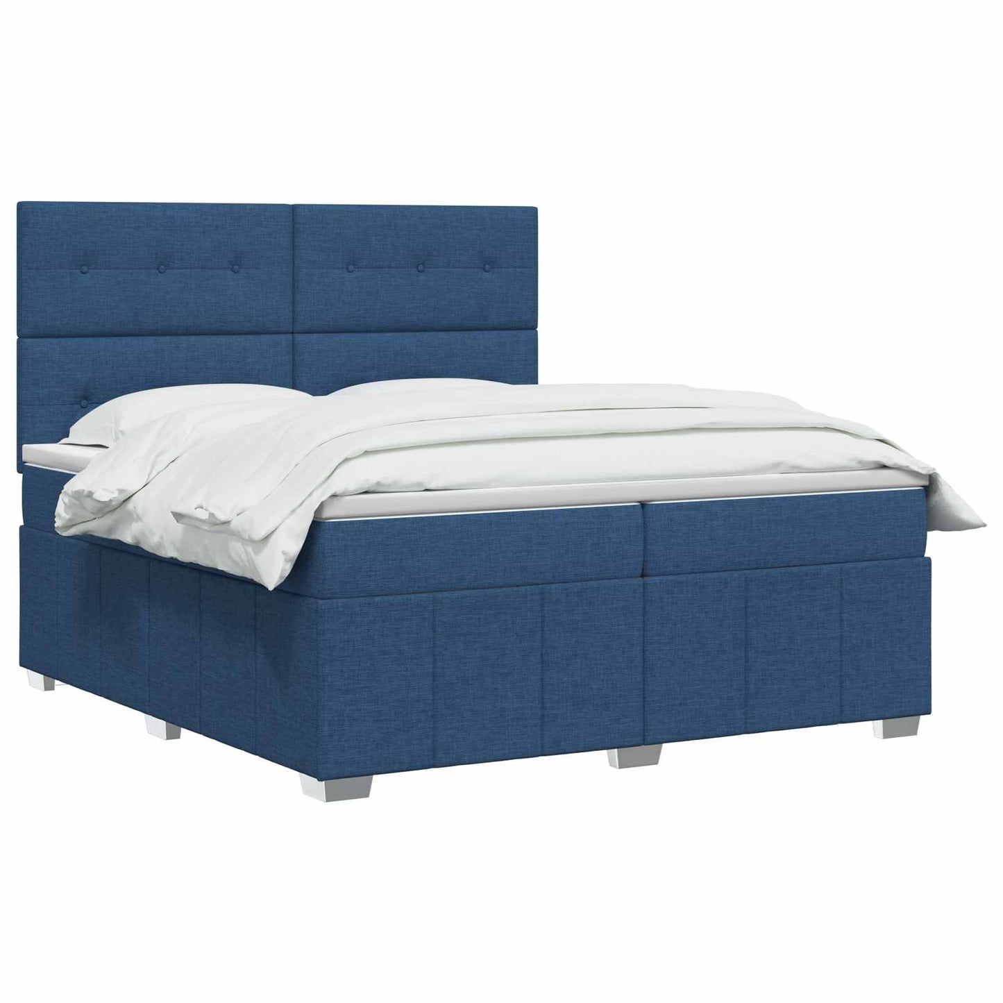 Letto box spring con materasso Blu 200 x 200 cm Tessuto | homemem39