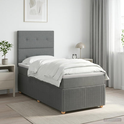 Letto box spring con materasso Grigio Scuro 90 x 190 cm Tessuto | homemem39