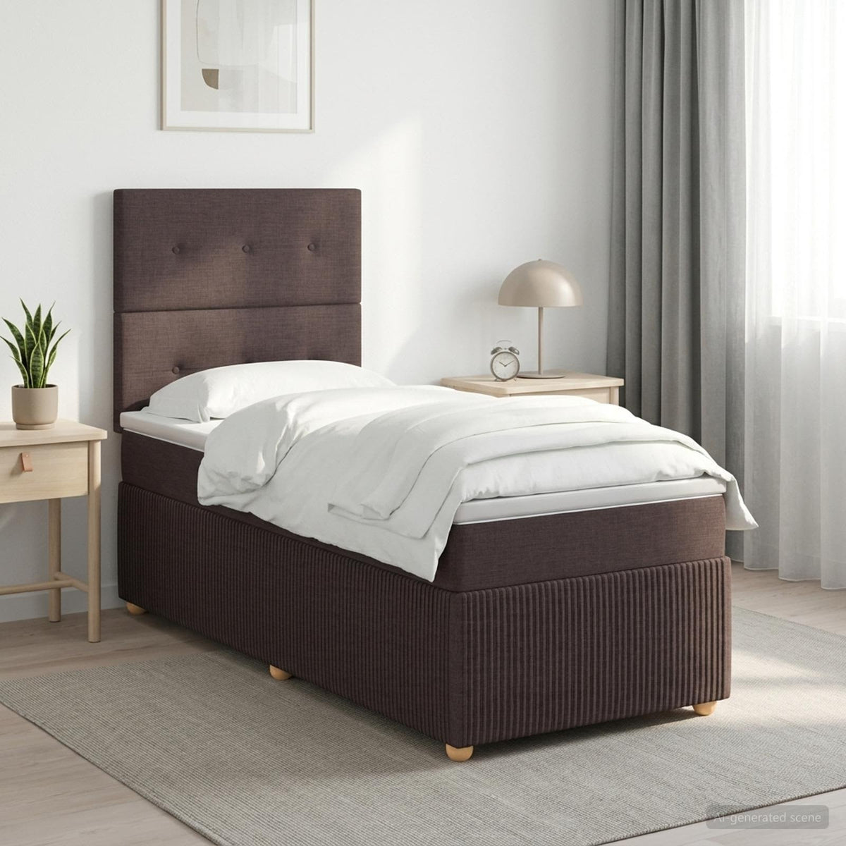Letto box spring con materasso Marrone Scuro 80 x 200 cm | homemem39