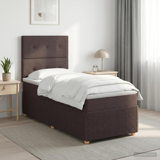 Letto box spring con materasso Marrone Scuro 80 x 200 cm | homemem39