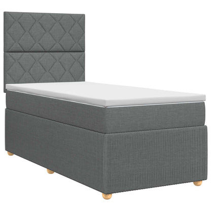 Letto box spring con materasso Grigio Scuro 80 x 200 cm Tessuto | homemem39