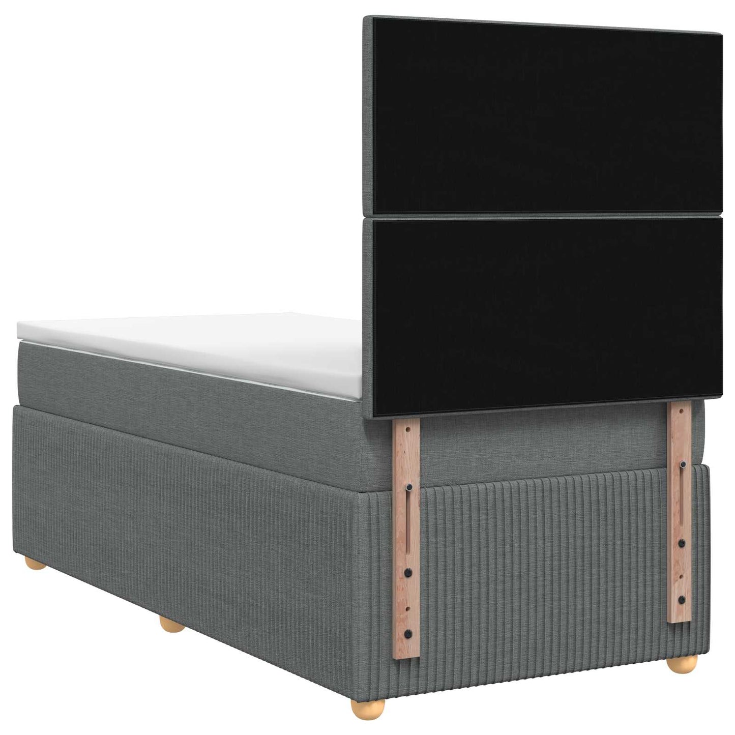 Letto box spring con materasso Grigio Scuro 80 x 200 cm Tessuto | homemem39