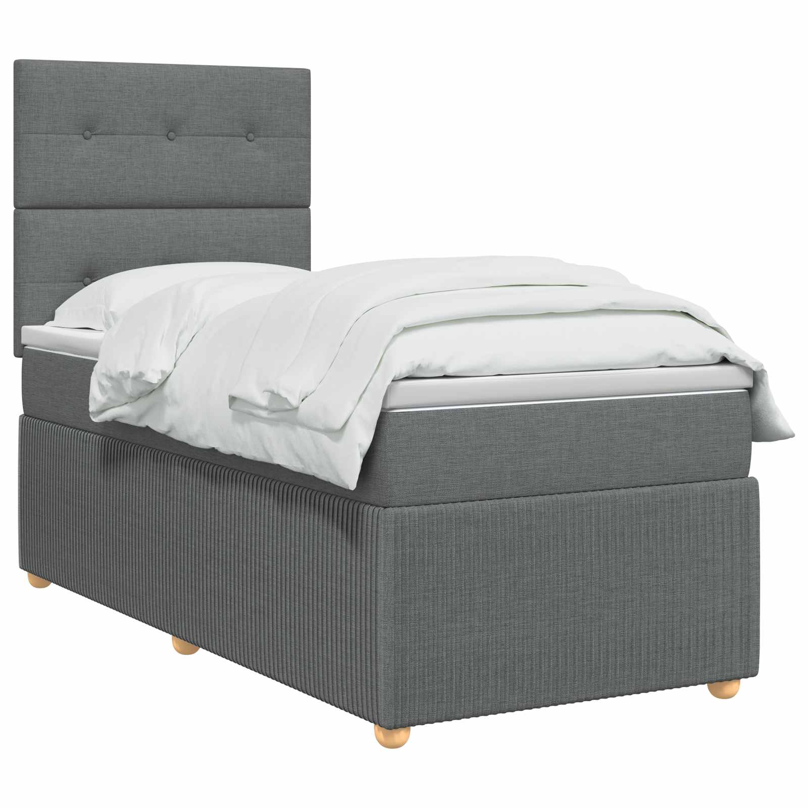 Letto box spring con materasso Grigio Scuro 90 x 190 cm Tessuto | homemem39