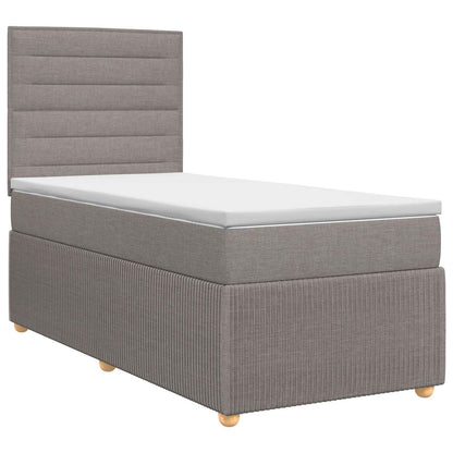 Letto box spring con materasso Tortora 100 x 200 cm Tessuto | homemem39