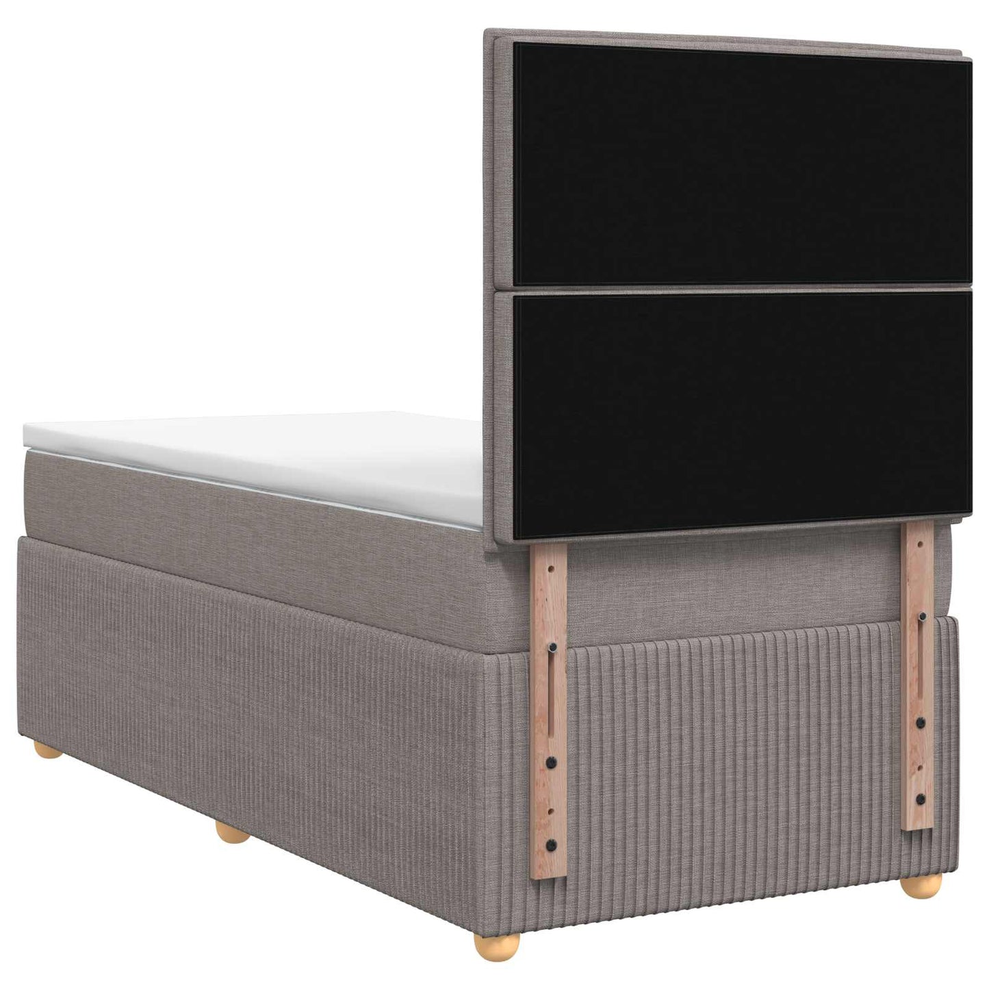 Letto box spring con materasso Tortora 100 x 200 cm Tessuto | homemem39