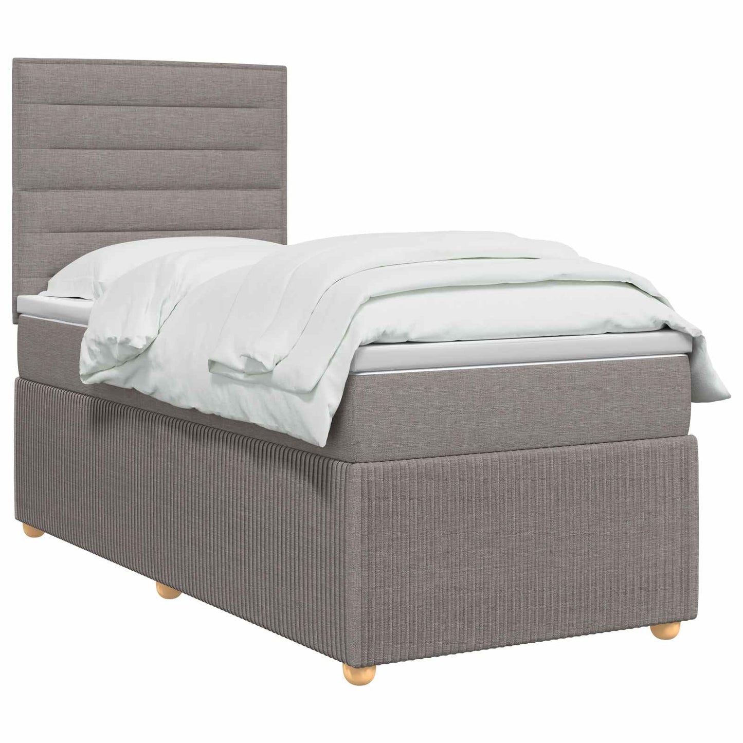 Letto box spring con materasso Tortora 100 x 200 cm Tessuto | homemem39