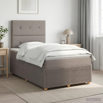 Letto box spring con materasso Tortora 120 x 200 cm Tessuto | homemem39
