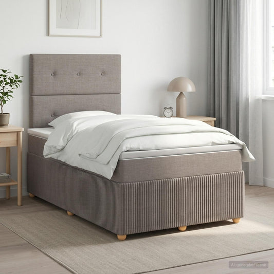 Letto box spring con materasso Tortora 120 x 200 cm Tessuto | homemem39
