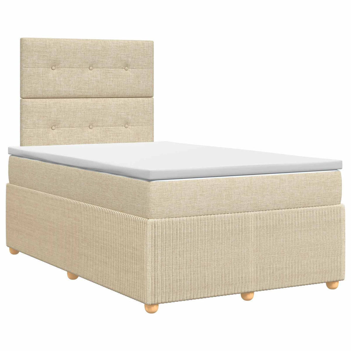 Letto box spring con materasso Crema 120 x 200 cm Tessuto | homemem39