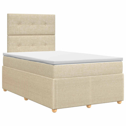 Letto box spring con materasso Crema 120 x 200 cm Tessuto | homemem39