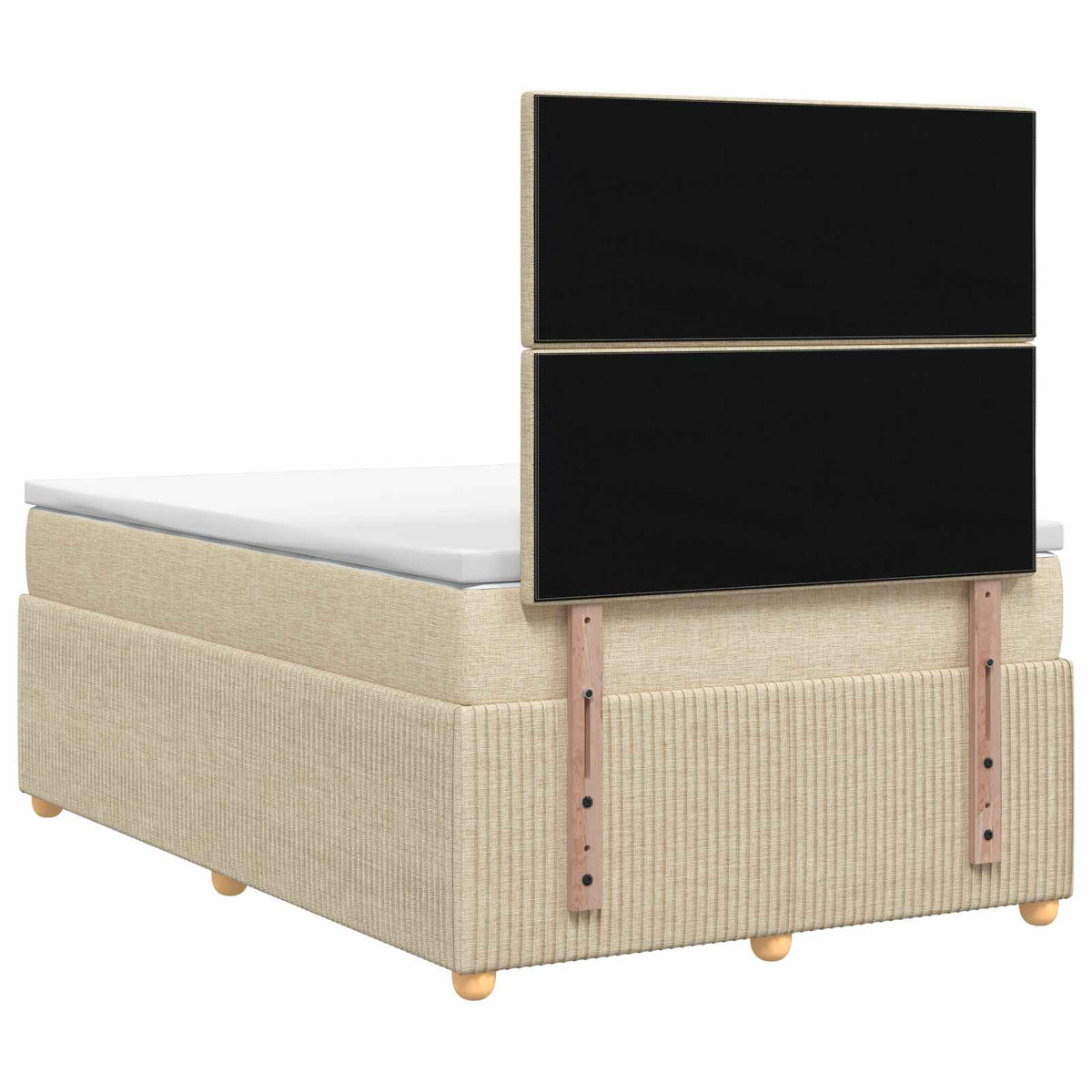 Letto box spring con materasso Crema 120 x 200 cm Tessuto | homemem39