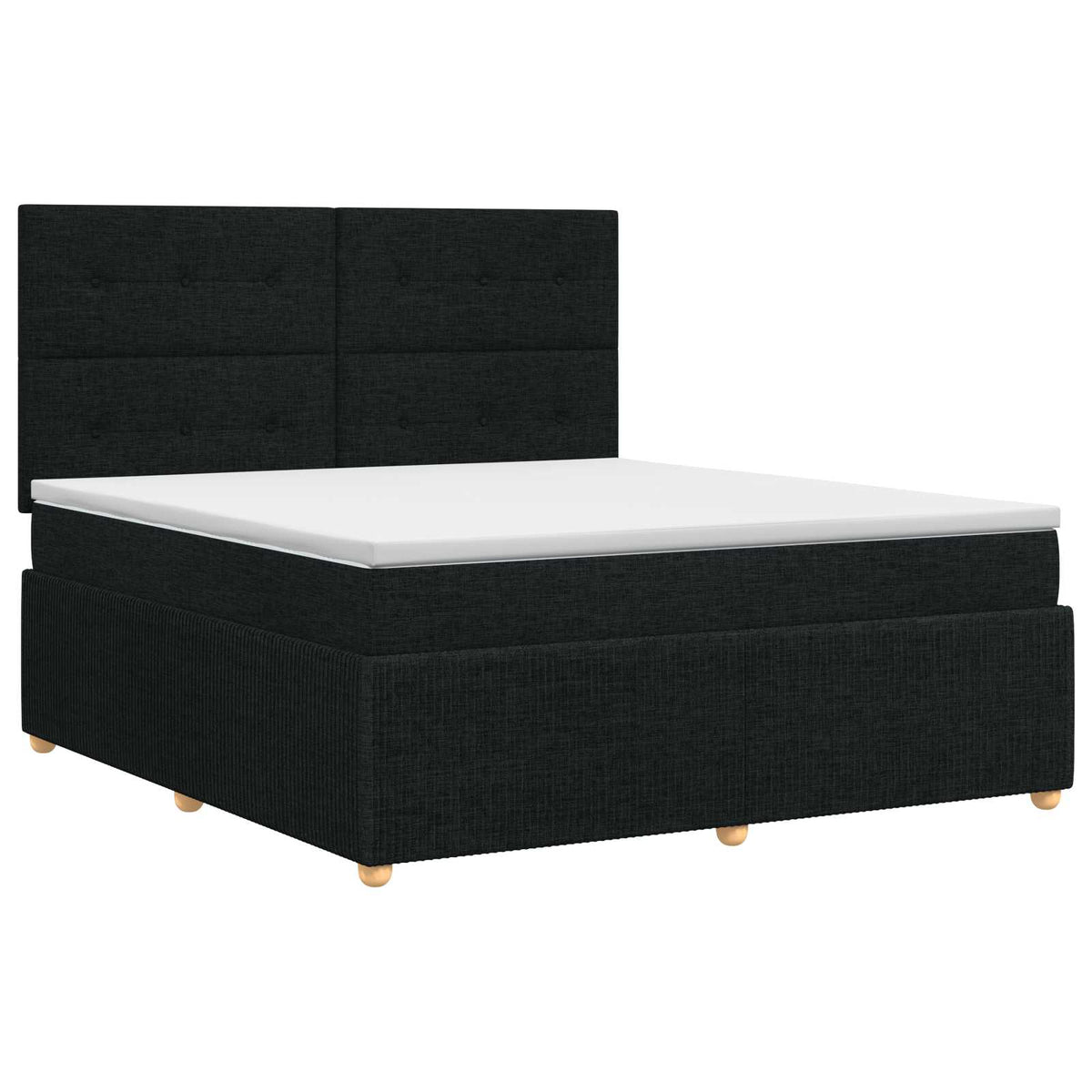Letto box spring con materasso Nero 140 x 190 cm Tessuto | homemem39
