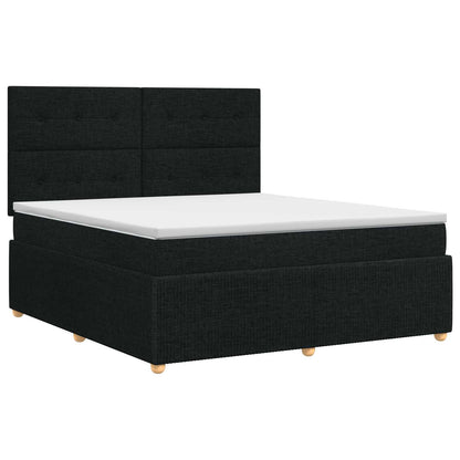 Letto box spring con materasso Nero 140 x 190 cm Tessuto | homemem39